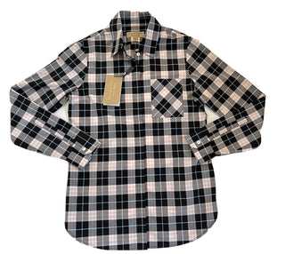 Neu mit Etikett: 250 $ Burberry Herren-Hemd mit Knöpfen aus schwarzer Baumwolle, mittelgroß, 4015368