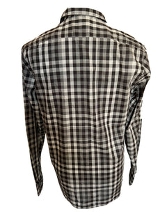 Neu mit Etikett: 250 $ Burberry Herren-Hemd mit Knöpfen aus schwarzer Baumwolle, mittelgroß, 4015368
