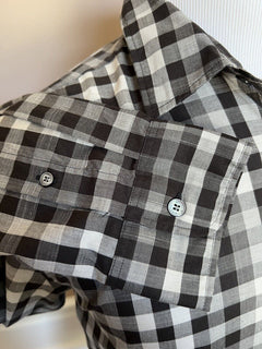 Neu mit Etikett: 250 $ Burberry Herren-Hemd mit Knöpfen aus schwarzer Baumwolle, mittelgroß, 4015368