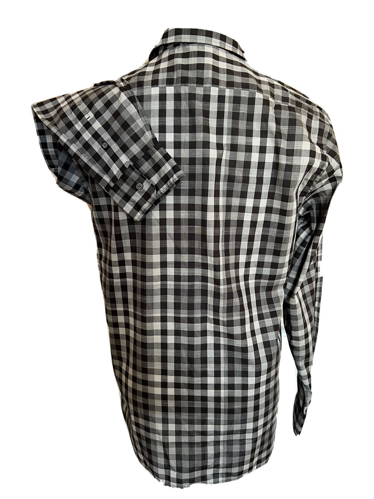 Neu mit Etikett: 250 $ Burberry Herren-Hemd mit Knöpfen aus schwarzer Baumwolle, mittelgroß, 4015368