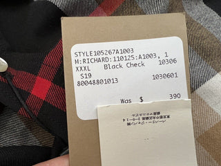 Neu mit Etikett: 390 $ Burberry Herren-Hemd mit Knopfleiste, schwarz kariert, Baumwolle, Größe M