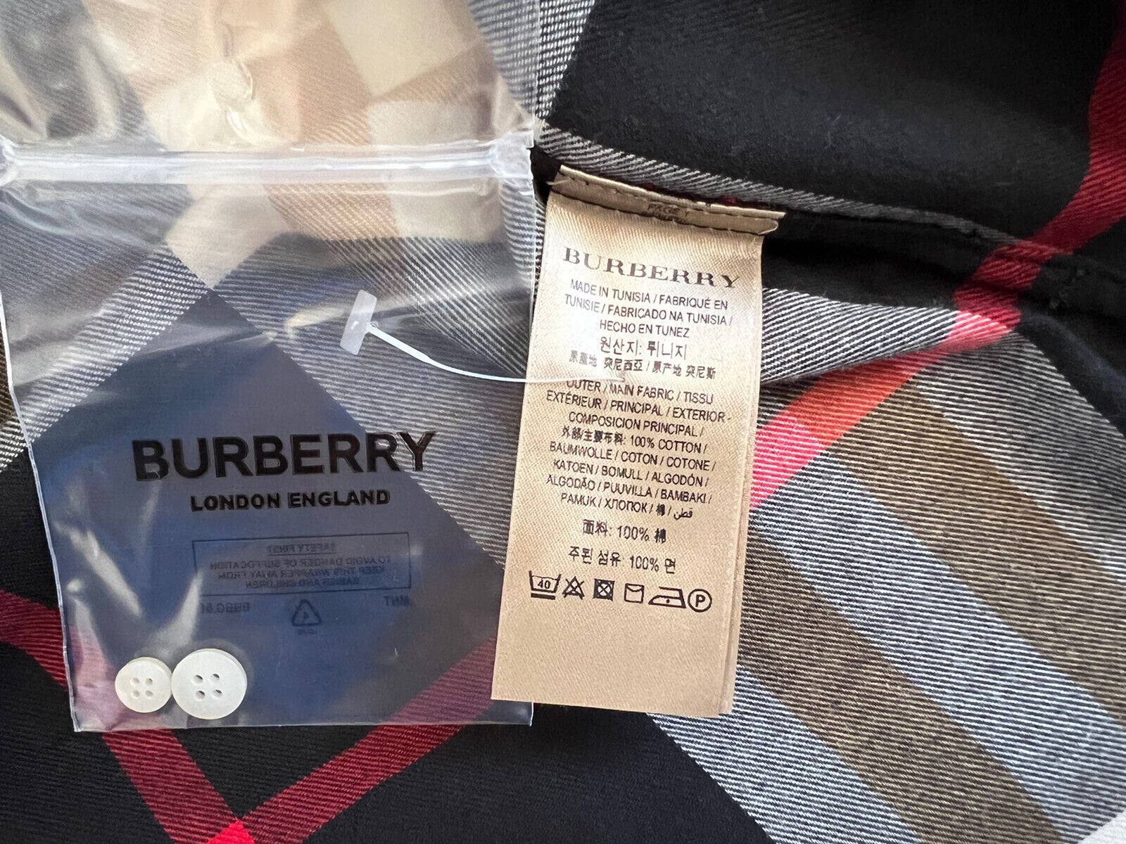 NWT $390 Burberry Men's Black  Check Cotton Button-Up Shirt Medium