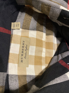 NWT $390 Burberry Men's Black  Check Cotton Button-Up Shirt 2XL