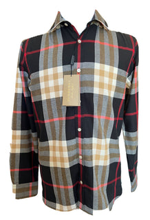 Мужская черная хлопковая рубашка на пуговицах в клетку Burberry, размер 3XL, 390 долларов (NWT)