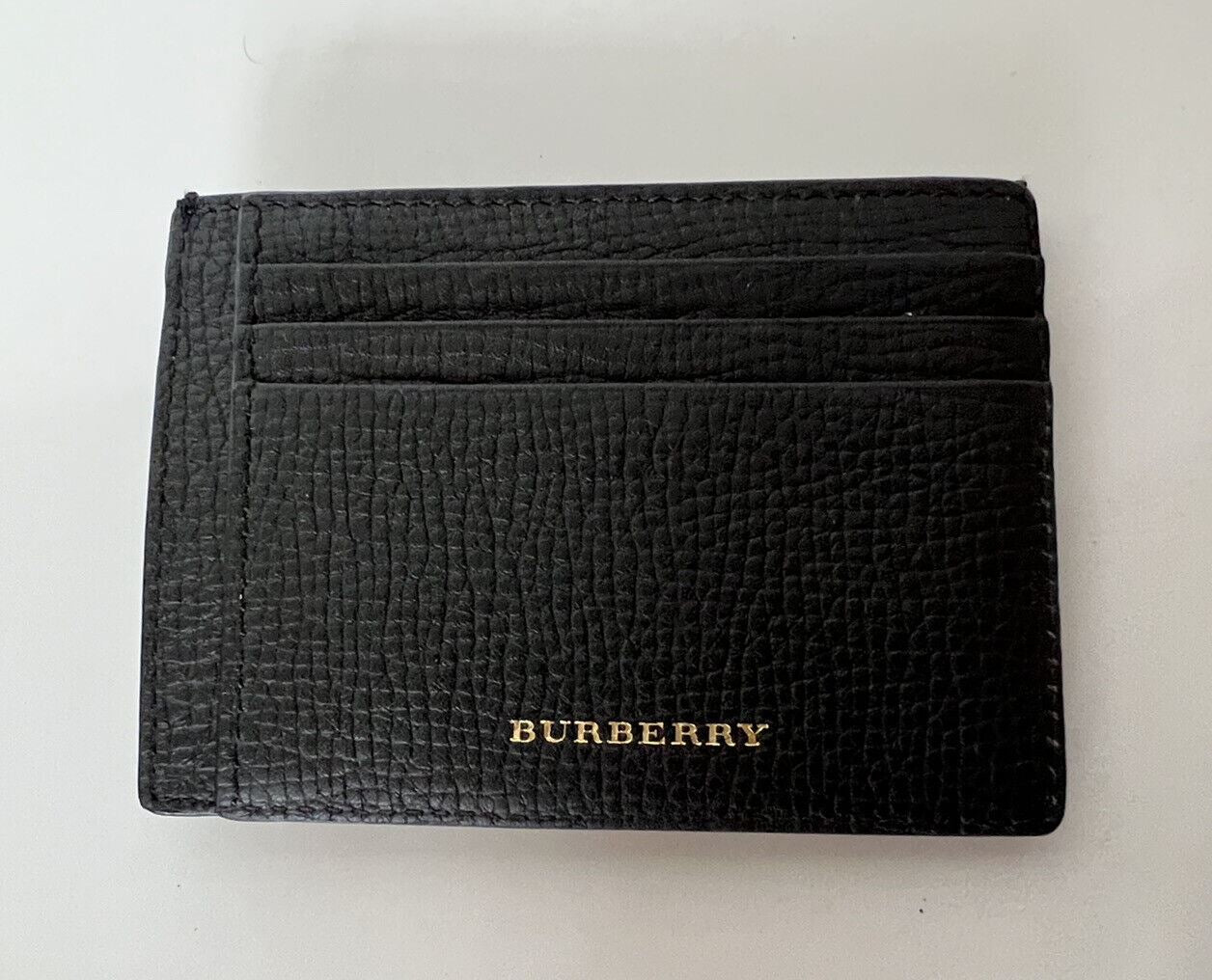 Burberry Leather Money Clip Card Holder - Black - One Size