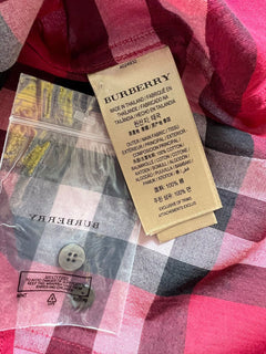 NWT $350 Burberry Women's Regency Poppy Red Cotton Button-Up Shirt Medium
