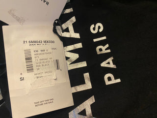 Neu mit Etikett: 214 $ Balmain Mädchen-T-Shirt aus ärmelloser Baumwolle in Schwarz, Größe 10, hergestellt in Portugal 