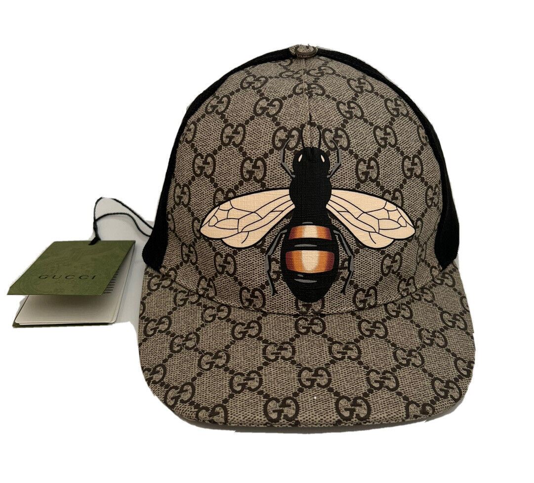 Neu mit Etikett: Gucci GG Logo Braun/Schwarze Baseballkappe, Größe S, 56 cm, hergestellt in Italien 