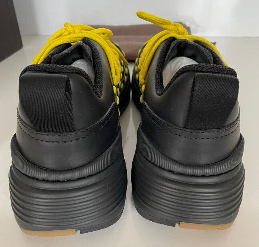 NIB $950 Bottega Veneta Mens Leather Black/Yellow Sneakers 10 US (43 Eu) 578305