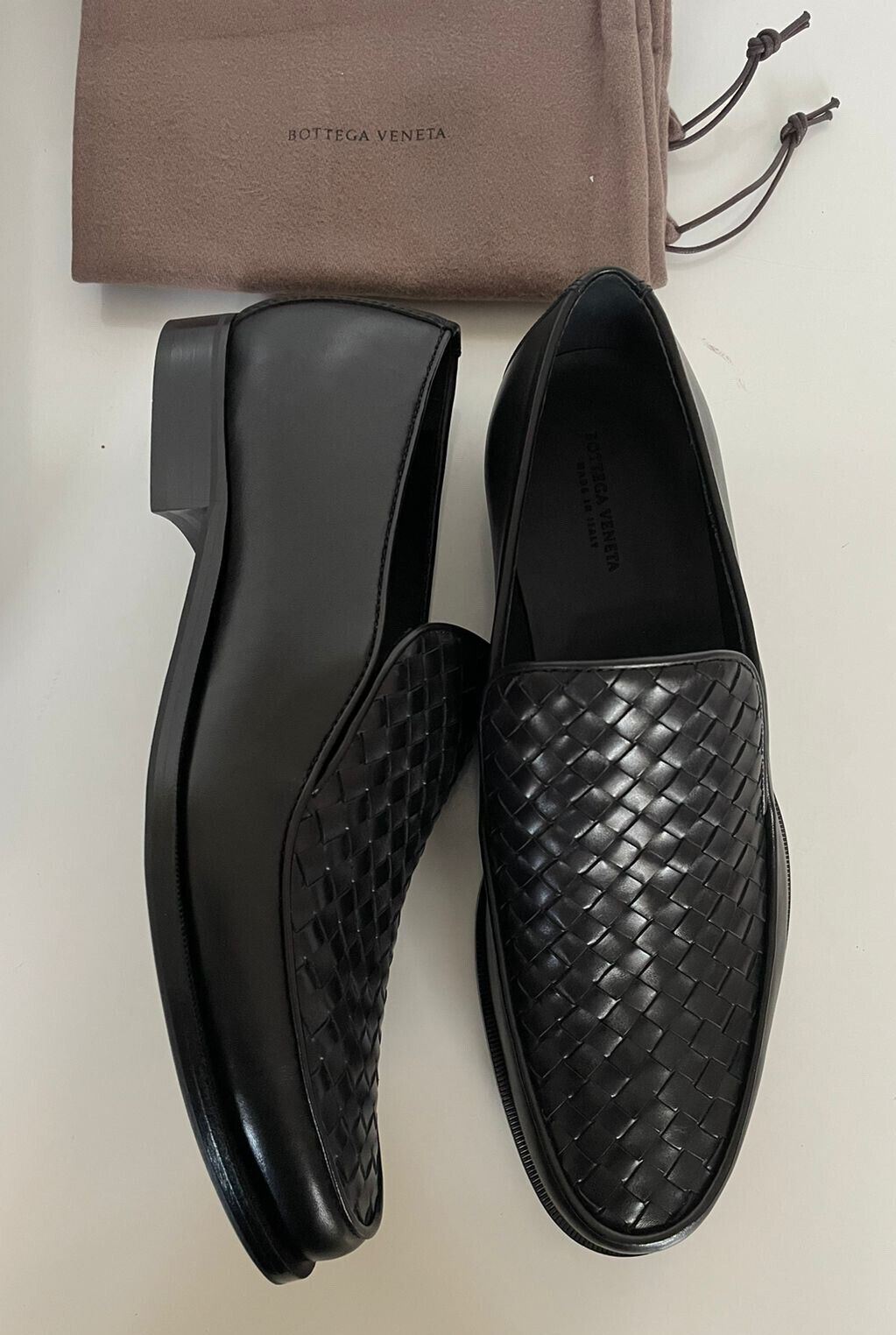 NIB $890 Bottega Veneta Men's Leather Black Shoes 11 US (44 Euro) 417021 IT