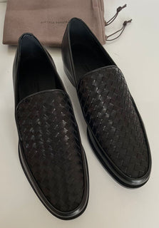 NIB 890 $ Bottega Veneta Herren-Lederschuhe in Schwarz 11 US (44 Euro) 417021 IT 
