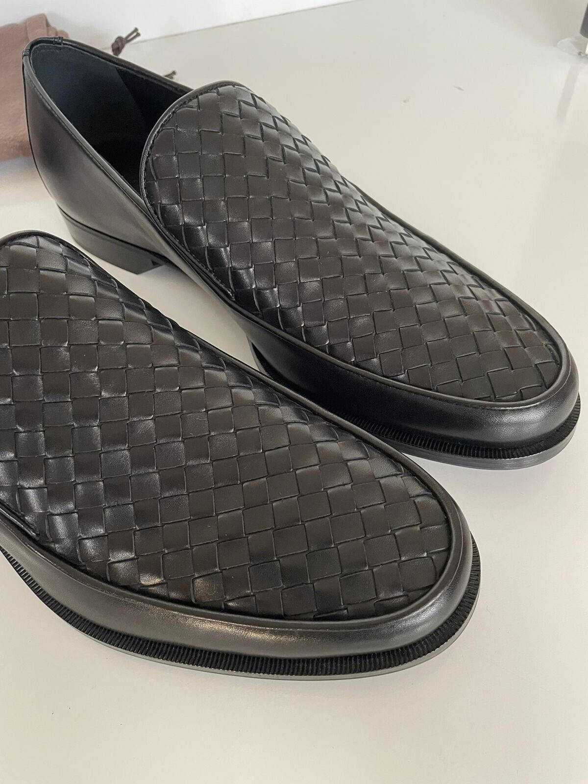 NIB $890 Bottega Veneta Men's Leather Black Shoes 11 US (44 Euro) 417021 IT