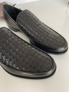 NIB 890 $ Bottega Veneta Herren-Lederschuhe in Schwarz 11 US (44 Euro) 417021 IT 
