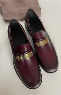 NIB $ 1150 Bottega Veneta Herren-Lederschuhe Barolo 10,5 US (43,5 Eu) 522184 IT 
