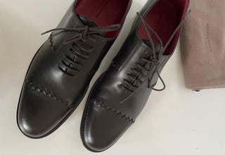 NIB $990 Bottega Veneta Herren-Lederschuhe Espresso 9 US (42 Euro) 548109 IT 