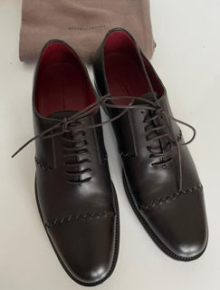 NIB $990 Bottega Veneta Herren-Lederschuhe Espresso 9 US (42 Euro) 548109 IT 
