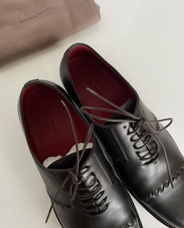 NIB $990 Bottega Veneta Herren-Lederschuhe Espresso 9 US (42 Euro) 548109 IT 