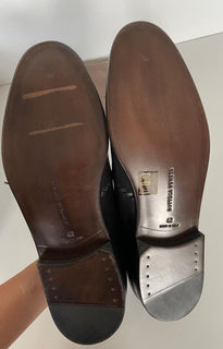 NIB $990 Bottega Veneta Herren-Lederschuhe Espresso 9 US (42 Euro) 548109 IT 