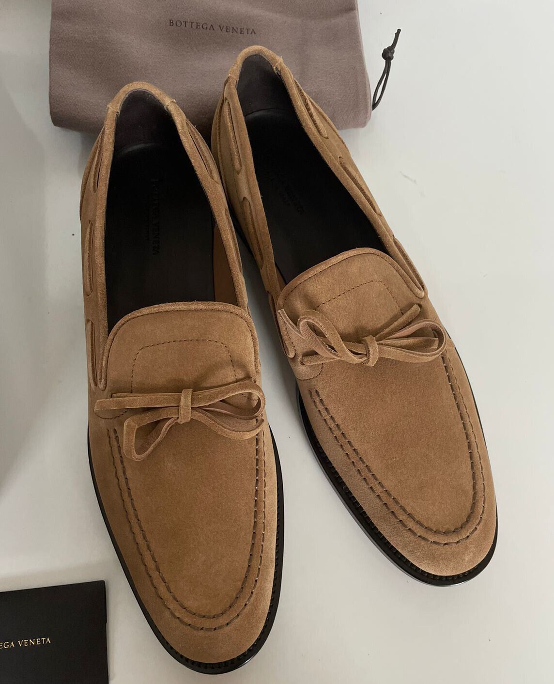 NIB $870 Bottega Veneta Men's Suede Shoes Camel 10.5 US (43.5 Euro) 522283 IT
