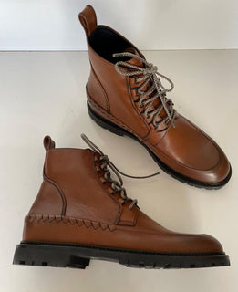 NIB $ 1200 Bottega Veneta Kalbsleder braune Stiefeletten 12 US (45 Euro) 548145 