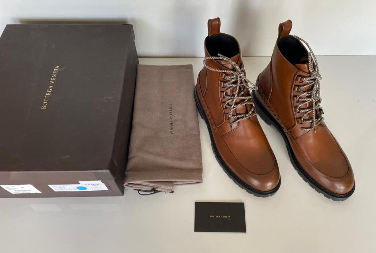 NIB $1200 Bottega Veneta Calf Leather Brown Ankle Boots 11 US (44 Euro) 548145