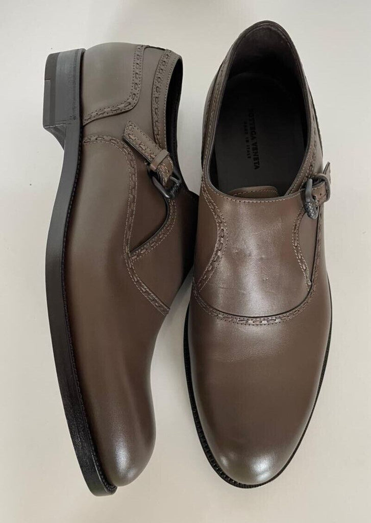 NIB 950 $ Bottega Veneta Herren-Leder-Monk-Riemenschuhe Steel 11 US (44) 473310 