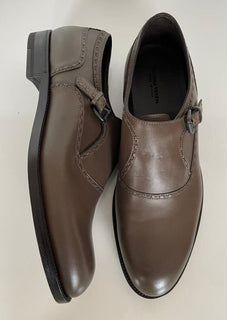 NIB 950 $ Bottega Veneta Herren-Leder-Monk-Riemenschuhe Steel 11 US (44) 473310 