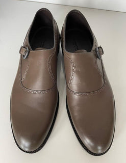 NIB 950 $ Bottega Veneta Herren-Leder-Monk-Riemenschuhe Steel 11 US (44) 473310 