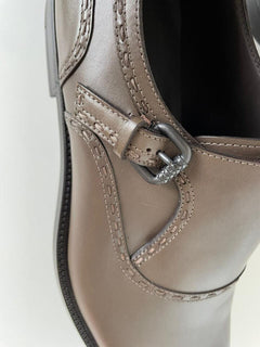 NIB 950 $ Bottega Veneta Herren-Leder-Monk-Riemenschuhe Steel 11 US (44) 473310 
