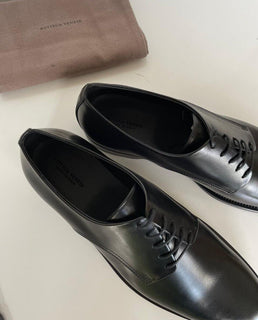 NIB 920 $ Bottega Veneta Herren-Lederschuhe in Schwarz 11,5 US (44,5 Euro) 496890 