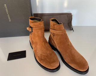 NIB $ 1150 Bottega Veneta Wildleder Braune warme Stiefeletten 8 US (41 Euro) 496898 IT 