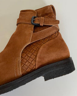 NIB $ 1150 Bottega Veneta Wildleder Braune warme Stiefeletten 7,5 US (40,5 Euro) 496898 