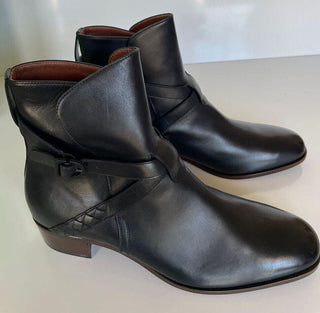 NIB $ 1150 Bottega Veneta Kalbsleder Schwarze Stiefeletten 11 US (44 Euro) 532836 