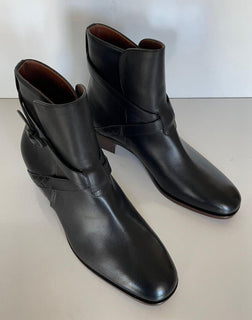NIB $ 1150 Bottega Veneta Kalbsleder Schwarze Stiefeletten 11 US (44 Euro) 532836 