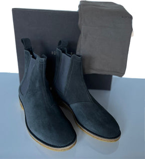 NIB $ 820 Bottega Veneta Kalbsleder-Schiefergraue Stiefeletten 11 US (44) 312345 