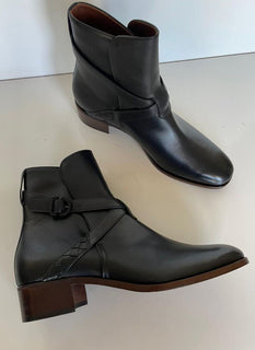NIB $ 1150 Bottega Veneta Kalbsleder Schwarze Stiefeletten 12 US (45 Eu) 532836 IT 