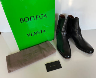 NIB $ 1150 Bottega Veneta Kalbsleder Schwarze Stiefeletten 12 US (45 Eu) 532836 IT 