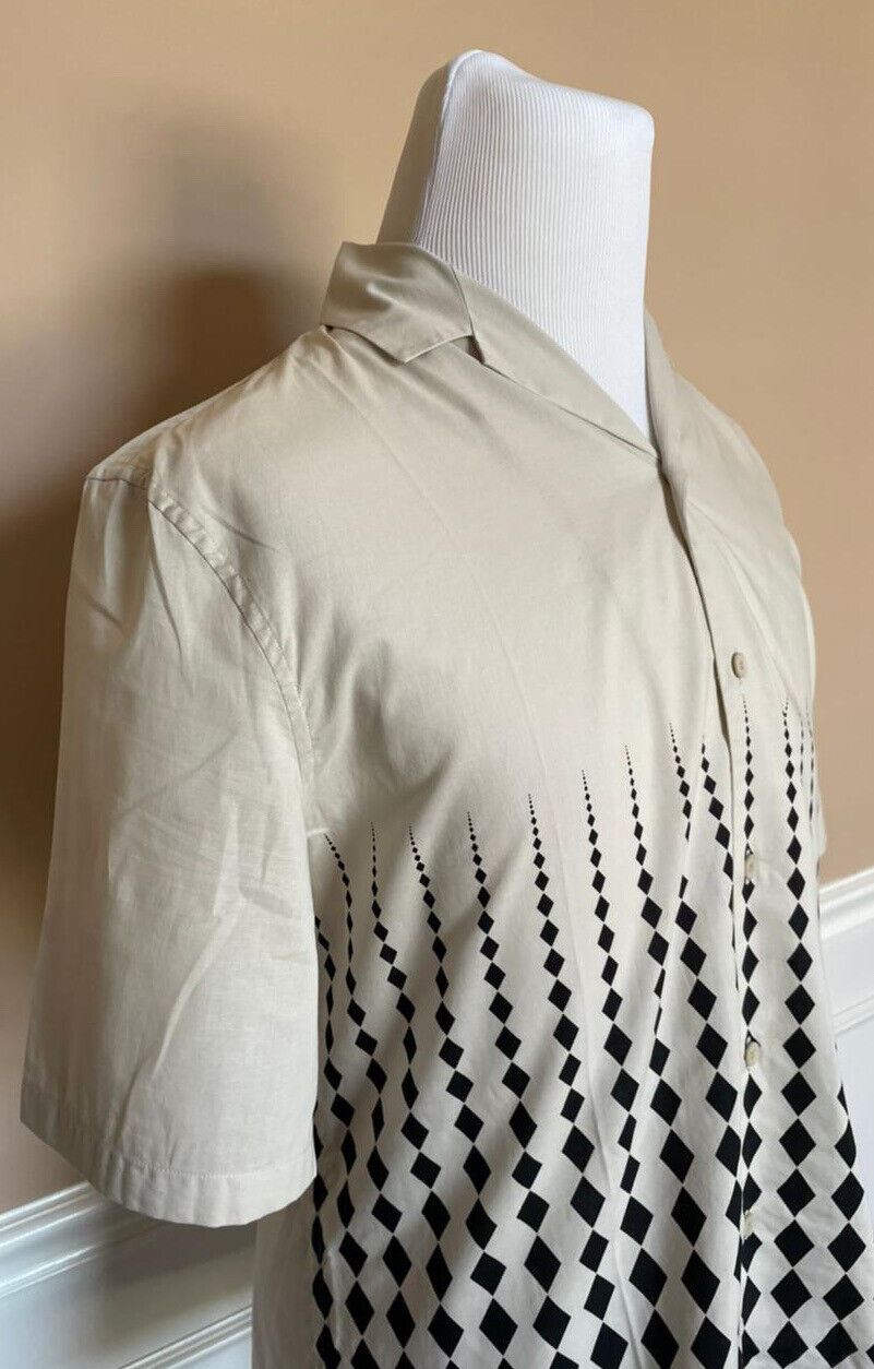 NWT $750 Рубашка-поло Bottega Veneta Mist-Black 42 США (52 евро) 526094 Италия 