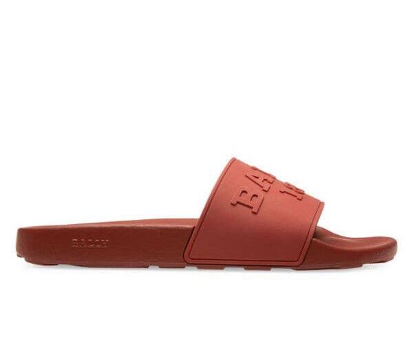 NIB $185 Bally Men's Slide Rubber Red Sandals 9 US