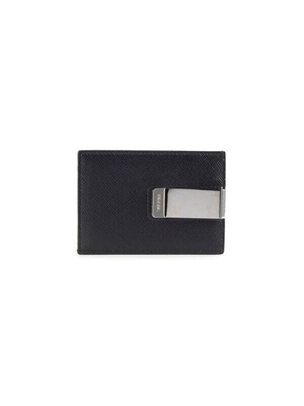 Prada Money Clip Cardholder in Black for Men
