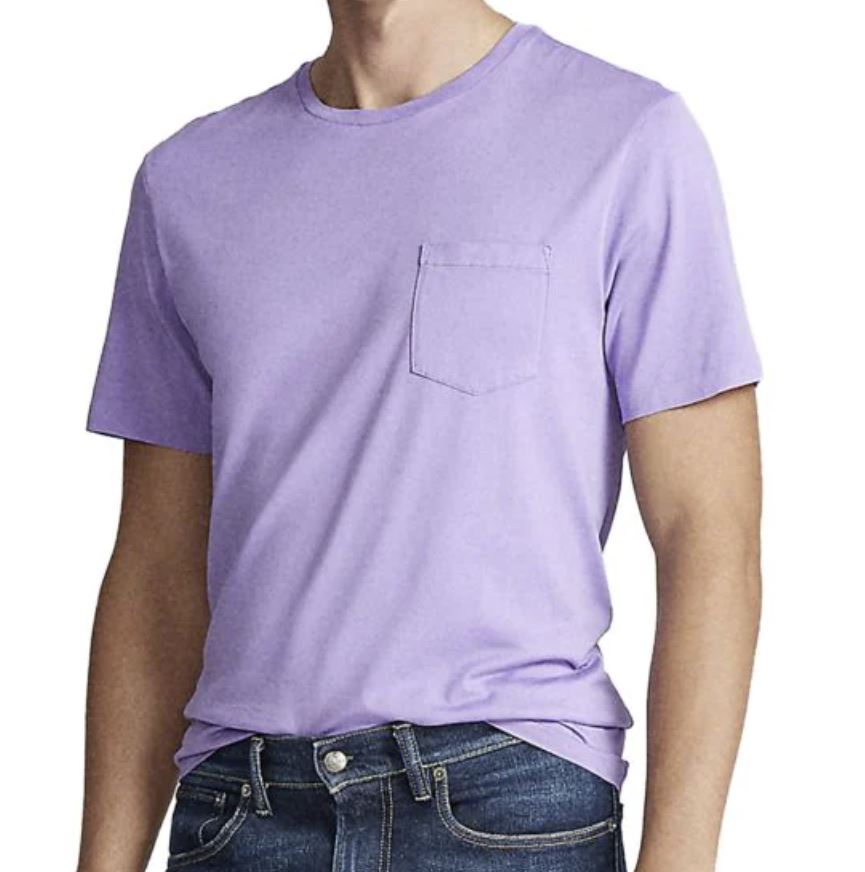 Neu mit Etikett: 195 $ Ralph Lauren Purple Label Jersey-T-Shirt mit Tasche L Hergestellt in Italien