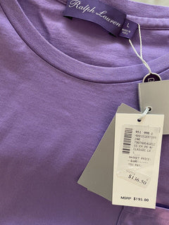 Neu mit Etikett: 195 $ Ralph Lauren Purple Label Jersey-T-Shirt mit Tasche L Hergestellt in Italien