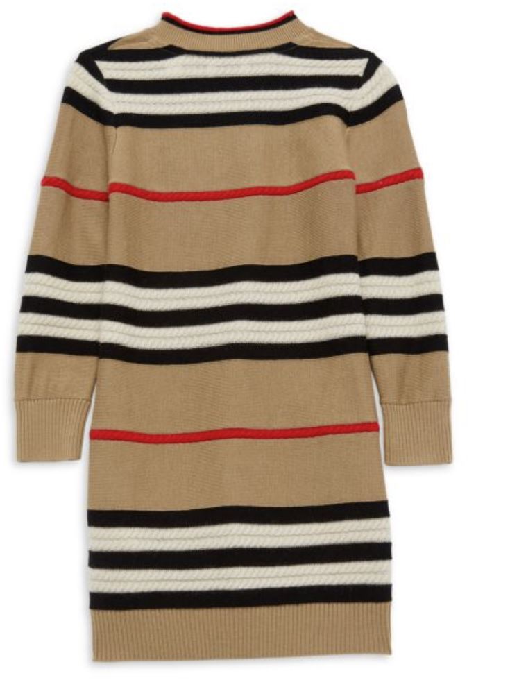 NWT $450 Burberry Little Girl's & Girl's Leeta Wool Cashmere Beige Dress 6