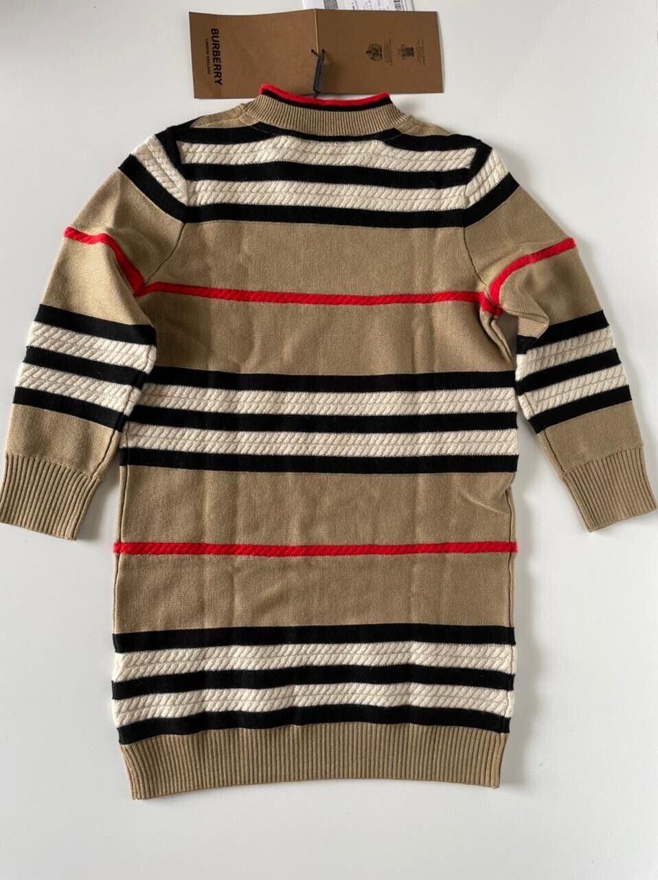 Neu mit Etikett: 450 $ Burberry Leeta Woll-Kaschmir-Beigekleid für kleine Mädchen und Mädchen 6