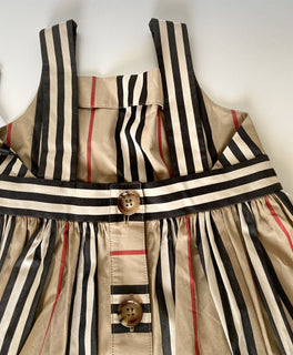 Neu mit Etikett: 270 $ Burberry Baby-Mädchen-Astrid-Streifenkleid, 18 Monate