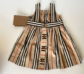 Neu mit Etikett: 270 $ Burberry Baby-Mädchen-Astrid-Streifenkleid, 18 Monate