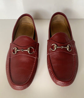 Gucci Herren Horsebit Leder Driver Loafers Schuhe Rot 9,5 US (9 Gucci) 109063 