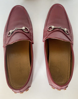 Gucci Herren Horsebit Leder Driver Loafers Schuhe Rot 9,5 US (9 Gucci) 109063 
