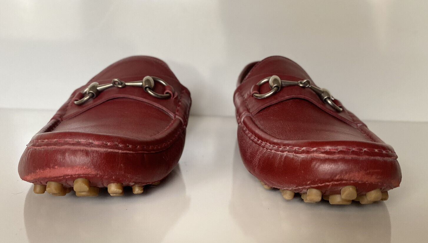 Gucci Herren Horsebit Leder Driver Loafers Schuhe Rot 9,5 US (9 Gucci) 109063 