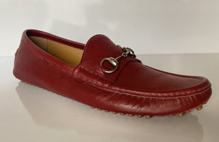 Gucci Herren Horsebit Leder Driver Loafers Schuhe Rot 9,5 US (9 Gucci) 109063 